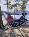 Enjoying the lake with my pups